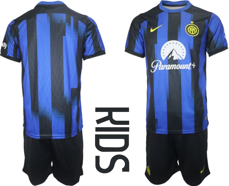 Youth 2023-2024 Club Inter Milan home blank black Soccer Jersey->youth soccer jersey->Youth Jersey